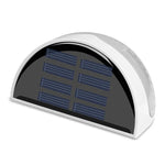 Luz solar semicircular IP55 impermeável com controlo, luz de cerca, lâmpada de jardim, branco quente, luz branca