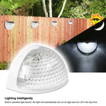 Luz solar semicircular IP55 impermeável com controlo, luz de cerca, lâmpada de jardim, branco quente, luz branca