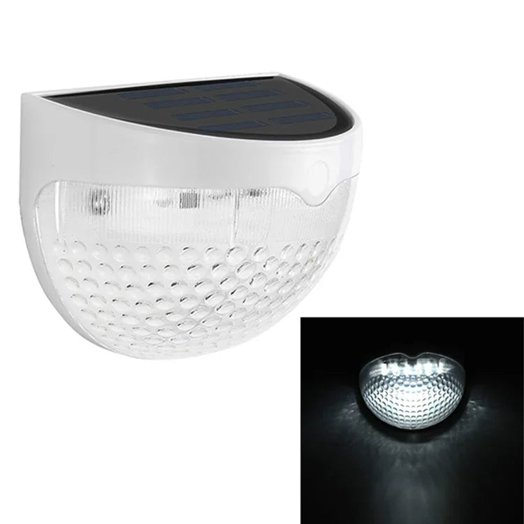 Luz solar semicircular IP55 impermeável com controlo, luz de cerca, lâmpada de jardim, branco quente, luz branca
