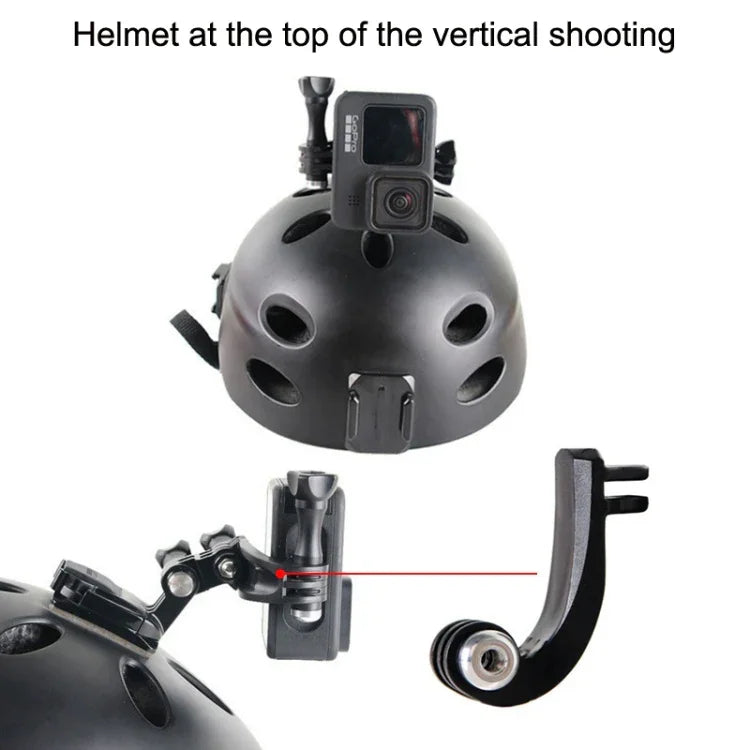 Acessórios para câmara desportiva para GoPro HERO11 Black / HERO9 Black / DJI Osmo Action 3, braço de dobra vertical central, barra de extensão em arco, braço universal de dobra central, cabeça de transferência 1/4