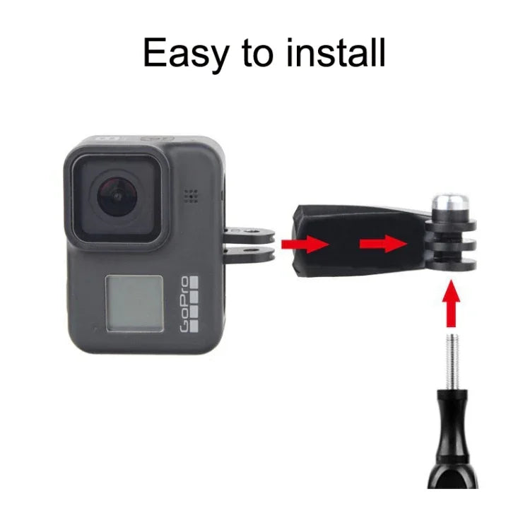 Acessórios para câmara desportiva para GoPro HERO11 Black / HERO9 Black / DJI Osmo Action 3, braço de dobra vertical central, barra de extensão em arco, braço universal de dobra central, cabeça de transferência 1/4