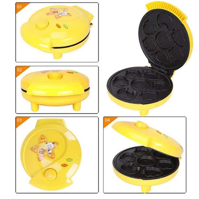 Máquina de Bolo Doméstica Mini Máquina de Pão para Crianças com Aquecimento Duplo, Máquina de Cozedura de Dupla Face, Ficha UK