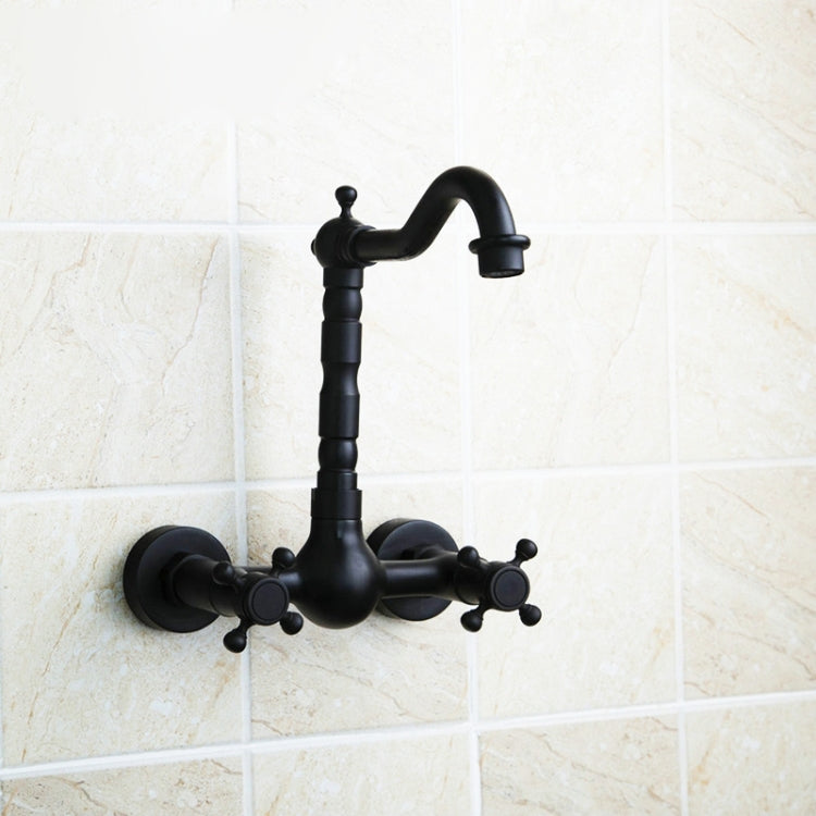 Torneira Antiga de Parede para Casa de Banho, Toda em Bronze, Água Fria e Quente