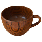 Mini Copo Retro Artesanal de Madeira para Café, Chá, Sumo, Água, Pequeno-almoço, Cerveja, Leite com Alça, Copo para Leite com Alça