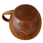 Mini Copo Retro Artesanal de Madeira para Café, Chá, Sumo, Água, Pequeno-almoço, Cerveja, Leite com Alça, Copo para Leite com Alça