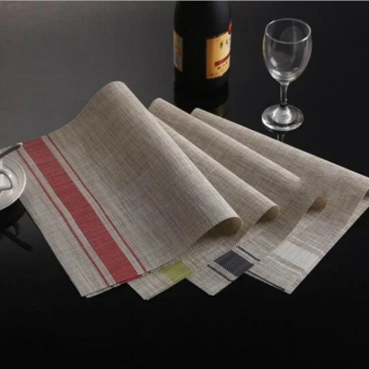 2 Peças de Tapetes de Mesa Duráveis em PVC, Descanso para Copo de Café, Jogos Americanos Trançados Antiderrapantes, Tamanho: 30x45cm