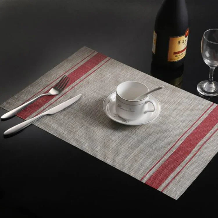 2 Peças de Tapetes de Mesa Duráveis em PVC, Descanso para Copo de Café, Jogos Americanos Trançados Antiderrapantes, Tamanho: 30x45cm