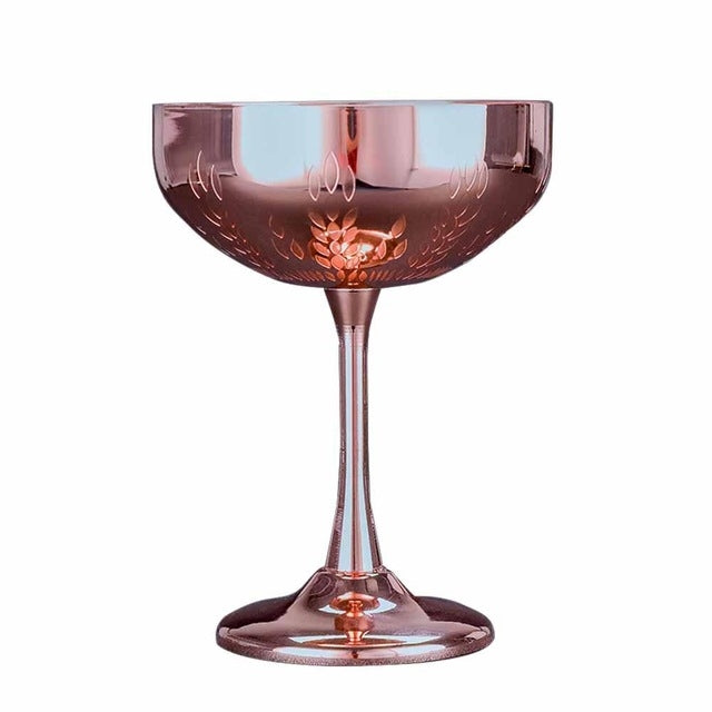 Copo em Aço Inoxidável 304 com Estampa de Espiga de Trigo, Taça de Martini, Copo de Vinho