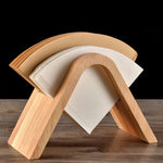 Suporte para Filtro de Café, Suporte para Armazenamento de Café, Caixa para Filtros, Base para Papel, Expositor, Suporte em V de Madeira