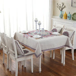 Toalha de Mesa em Linho com Padrão Retro para Jantar e Decoração de Casa, Capa de Mesa à Prova de Pó, 85x85cm, 110x110cm, 110x160cm, 130x180cm