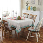 Toalha de Mesa em Linho com Padrão Retro para Jantar e Decoração de Casa, Capa de Mesa à Prova de Pó, 85x85cm, 110x110cm, 110x160cm, 130x180cm