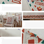 Toalha de Mesa em Linho com Padrão Retro para Jantar e Decoração de Casa, Capa de Mesa à Prova de Pó, 140x140cm, 140x200cm