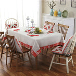 Toalha de Mesa em Linho com Padrão Retro para Jantar e Decoração de Casa, Capa de Mesa à Prova de Pó, 140x140cm, 140x200cm