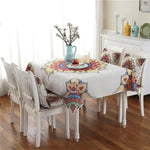 Toalha de Mesa em Linho com Padrão Retro para Jantar e Decoração de Casa, Capa de Mesa à Prova de Pó, 140x140cm, 140x200cm