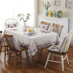 Toalha de Mesa em Linho com Padrão Retro para Jantar e Decoração de Casa, Capa de Mesa à Prova de Pó, 140x140cm, 140x200cm