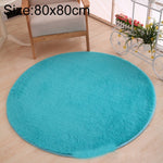 Tapete Redondo KSolid de Lã Macia Antiderrapante para Quarto Infantil, Diâmetro: 80cm, Diâmetro: 100cm, Diâmetro: 120cm