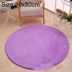 Tapete Redondo KSolid de Lã Macia Antiderrapante para Quarto Infantil, Diâmetro: 80cm, Diâmetro: 100cm, Diâmetro: 120cm