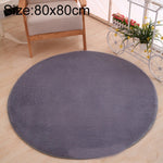 Tapete Redondo KSolid de Lã Macia Antiderrapante para Quarto Infantil, Diâmetro: 80cm, Diâmetro: 100cm, Diâmetro: 120cm
