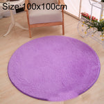 Tapete Redondo KSolid de Lã Macia Antiderrapante para Quarto Infantil, Diâmetro: 80cm, Diâmetro: 100cm, Diâmetro: 120cm