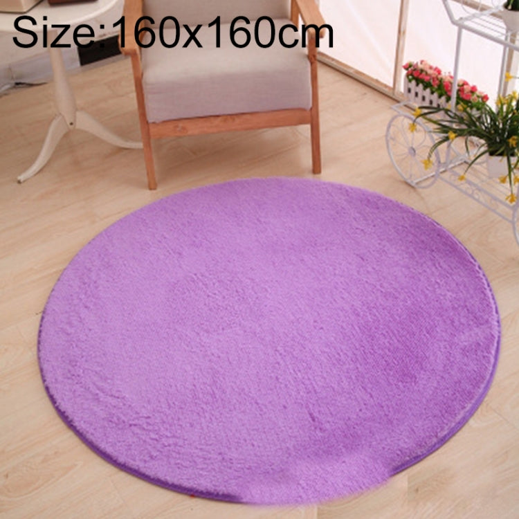 KSolid Round Carpet Soft Fleece Mat Anti-Slip Area Rug Kids Bedroom Door Mats, Diameter: 140cm, Diameter: 160cm
