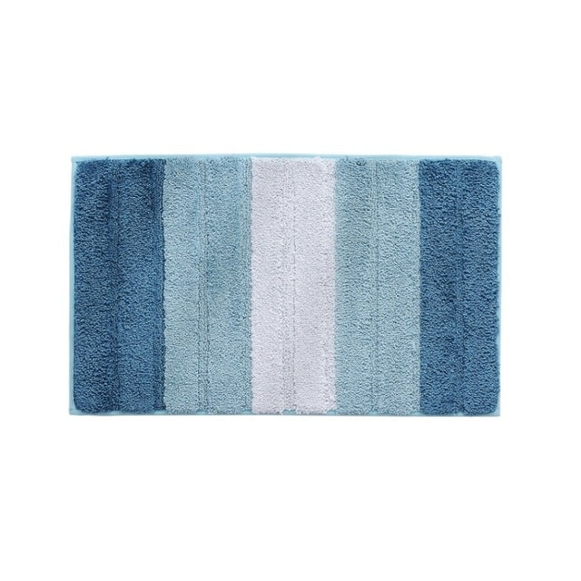 Tapete de Piso Antiderrapante para Casa de Banho e Cozinha com Microfibra às Riscas, 46x71cm, 51x81.5cm
