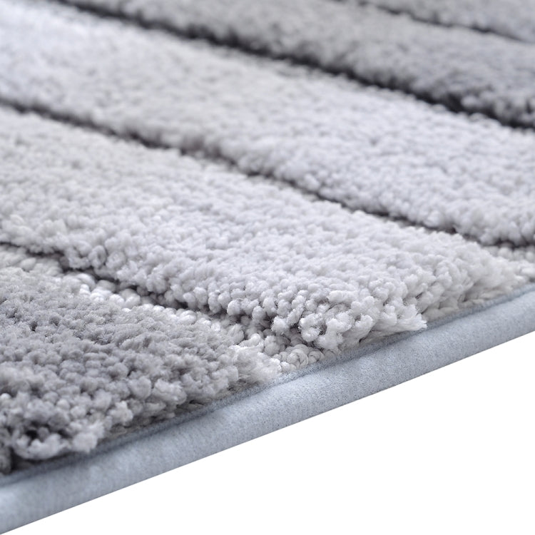 Tapete de Piso Antiderrapante para Casa de Banho e Cozinha com Microfibra às Riscas, 46x71cm, 51x81.5cm