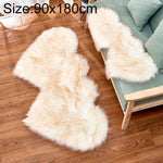 Creative Double Heart Imitation Wool Carpet Sofa Cushion Mat Plush Bedroom Living Room Floor Rugs, 90x180cm