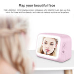 Coluna Bluetooth Mini BT-511 com Espelho LED HD, Suporta Cartão TF 32GB & AUX 3.5mm & Alarme Duplo & Temperatura em Tempo Real & Chamadas Mãos Livres, Branco, Rosa, Preto, Vermelho
