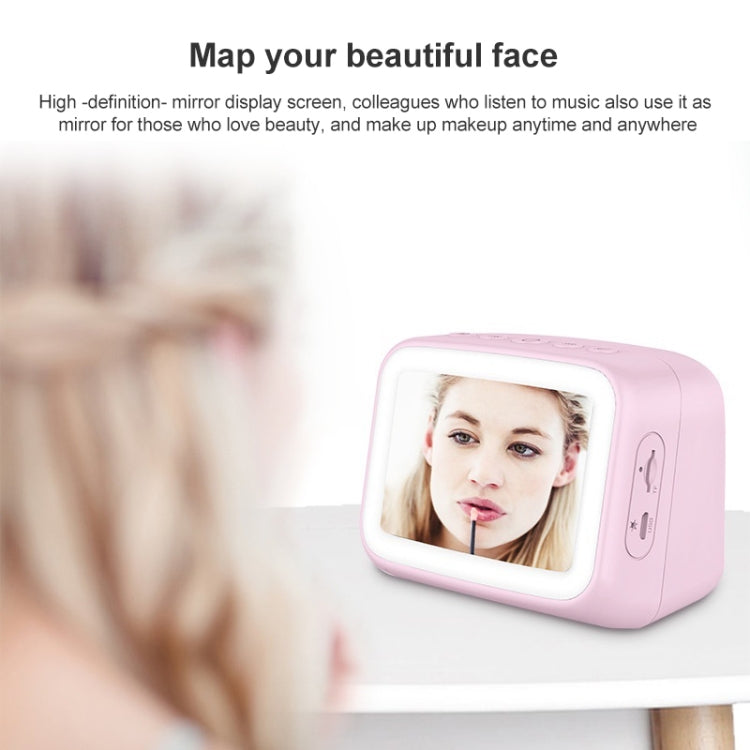 Coluna Bluetooth Mini BT-511 com Espelho LED HD, Suporta Cartão TF 32GB & AUX 3.5mm & Alarme Duplo & Temperatura em Tempo Real & Chamadas Mãos Livres, Branco, Rosa, Preto, Vermelho