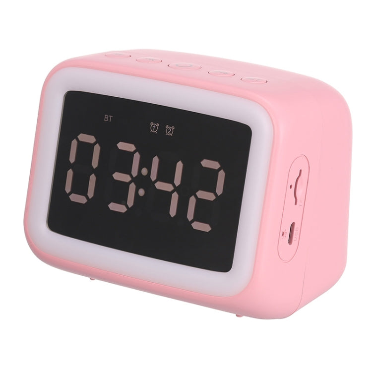 Coluna Bluetooth Mini BT-511 com Espelho LED HD, Suporta Cartão TF 32GB & AUX 3.5mm & Alarme Duplo & Temperatura em Tempo Real & Chamadas Mãos Livres, Branco, Rosa, Preto, Vermelho