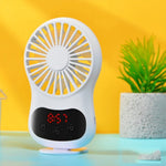 Ventoinha pequena multifuncional de secretária criativa USB, branca, rosa, azul