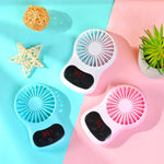 Ventoinha pequena multifuncional de secretária criativa USB, branca, rosa, azul