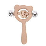 Quebra-cabeças para Bebé, Brinquedo Educativo Precoce, Chocalho de Madeira, Urso com Sino, Urso com Conta Grande, Urso com Conta Pequena, Urso com Conta Única, Coruja com Sino