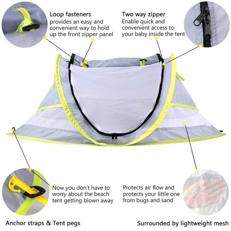 Mosquiteiro de Viagem Ultraligeiro Wei, Tenda de Praia Portátil para Bebé