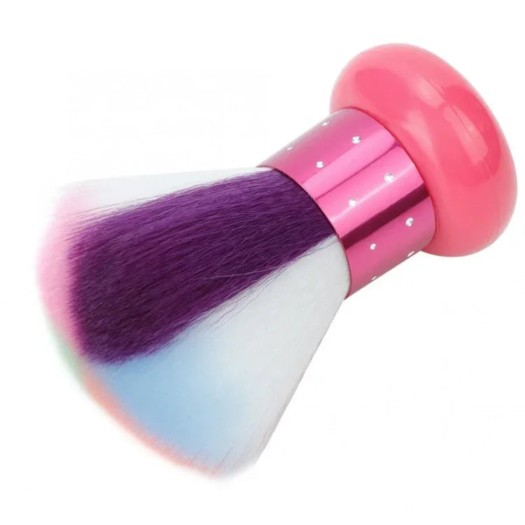 Pincel de Pó de Cogumelo com Pêlo Macio Cabo Redondo Pincel Suave para Limpeza de Unhas