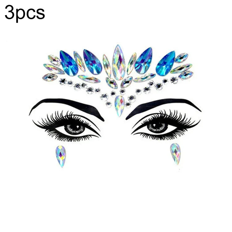 3 PCS  Forehead Green Masquerade Makeup Acrylic Face Sticker, YT-01, YT-01-1, YT-01-2, YT-01-3, YT-01-4, YT-01-5, YT-01-6, YT-02, YT-03, YT-04, YT-05, YT-07, YT-08, YT-10, YT-11, YT-12, YT-13, YT-14, YT-15, YT-16, YT-17, YT-18, YT-19, YT-20, YT-21, YT-...