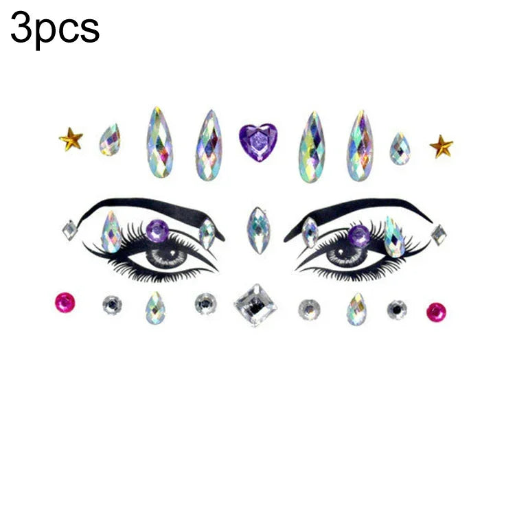3 PCS  Forehead Green Masquerade Makeup Acrylic Face Sticker, YT-01, YT-01-1, YT-01-2, YT-01-3, YT-01-4, YT-01-5, YT-01-6, YT-02, YT-03, YT-04, YT-05, YT-07, YT-08, YT-10, YT-11, YT-12, YT-13, YT-14, YT-15, YT-16, YT-17, YT-18, YT-19, YT-20, YT-21, YT-...