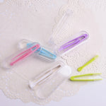 Conjunto de 5 Peças de Pinça e Palito Especial para Lentes de Contacto Portátil, Kit de Viagem