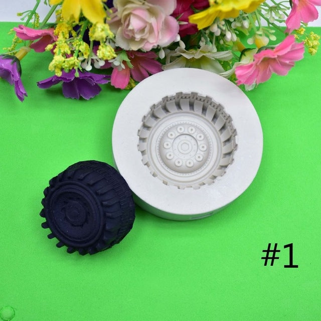 2 PCS Molde de Silicone para Bolo em Forma de Pneu para DIY, Ferramentas para Decoração e Fondant, Entrega em Cor Aleatória, Tamanho 1, Tamanho 2, Tamanho 3, Tamanho 4