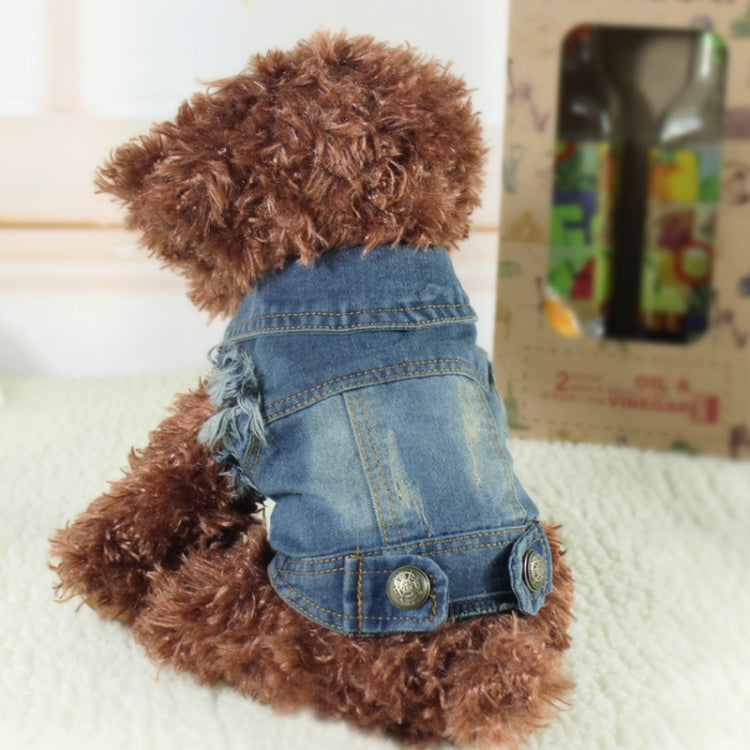 Colete Pequeno Retro em Ganga Roupa para Cão Roupa para Animais Casaco, L, XL, XS, M