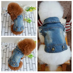 Colete Pequeno Retro em Ganga Roupa para Cão Roupa para Animais Casaco, L, XL, XS, M