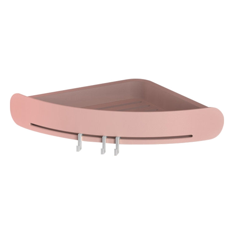 Cesto de Armazenamento Triangular de Plástico para Casa de Banho, Montagem na Parede Sem Perfuração