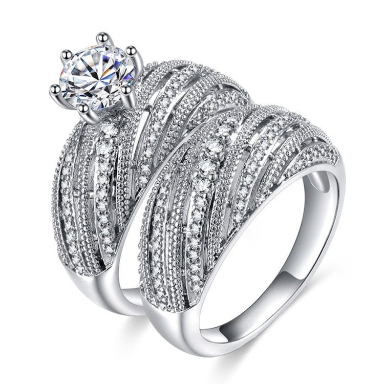 Anel de casamento vintage com diamante para mulher, tamanhos 8, 9, 10