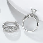Anel de casamento vintage com diamante para mulher, tamanhos 8, 9, 10