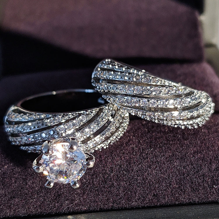 Anel de casamento vintage com diamante para mulher, tamanhos 8, 9, 10