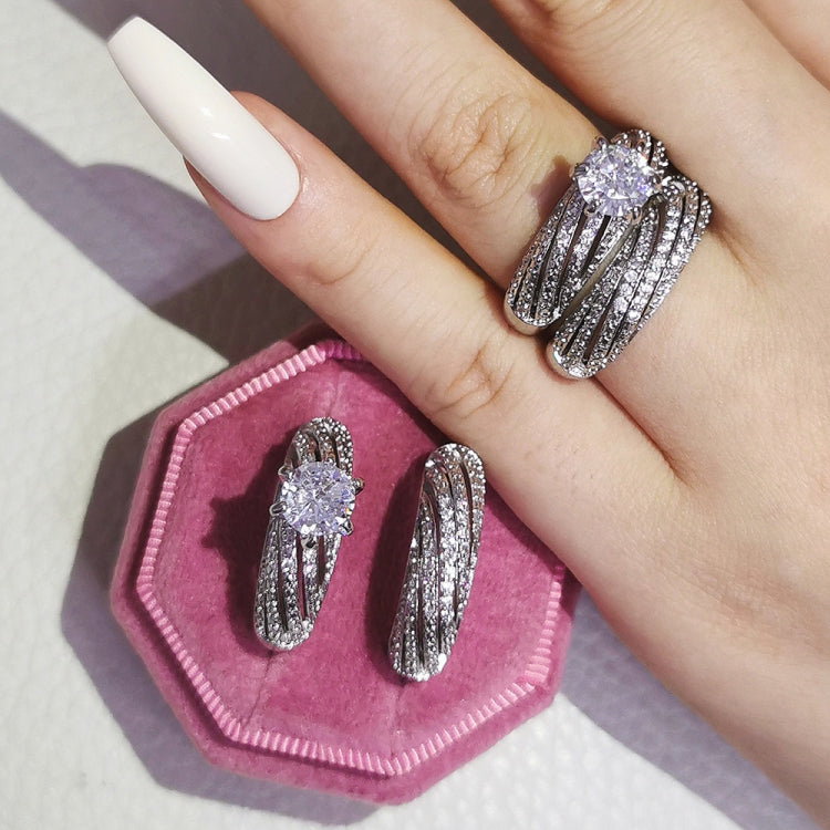 Anel de casamento vintage com diamante para mulher, tamanhos 8, 9, 10