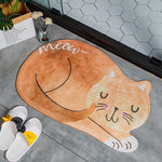 Tapete de Banho com Gato a Dormir Desenho Animado, Tapetes de Casa de Banho Antiderrapantes para Sanita, 40X60CM, 60X90CM