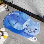 Tapete de Banho com Gato a Dormir Desenho Animado, Tapetes de Casa de Banho Antiderrapantes para Sanita, 40X60CM, 60X90CM
