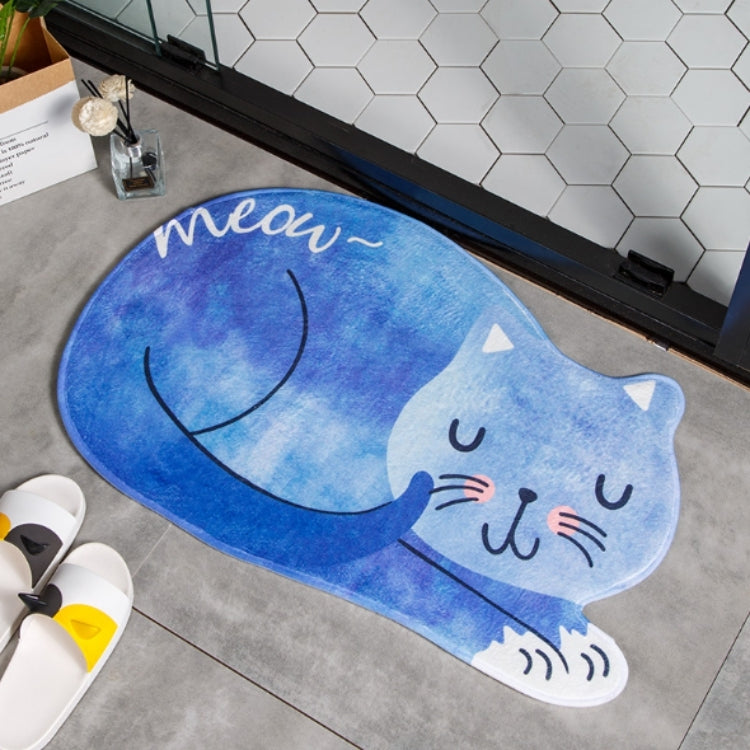 Tapete de Banho com Gato a Dormir Desenho Animado, Tapetes de Casa de Banho Antiderrapantes para Sanita, 40X60CM, 60X90CM