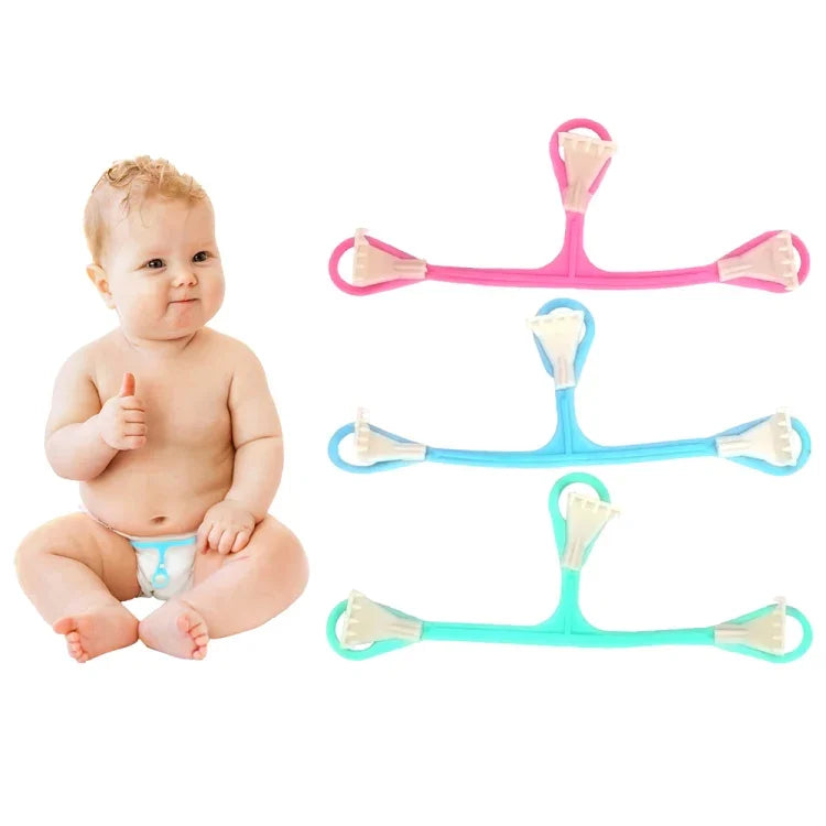 3 PCS Fivela Pequena de Plástico com Três Ganchos para Fralda de Bebé Entrega de Cor Aleatória, Fivela para Fralda